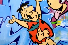 Flintstones SEEN Graffiti Artwork on Canvas